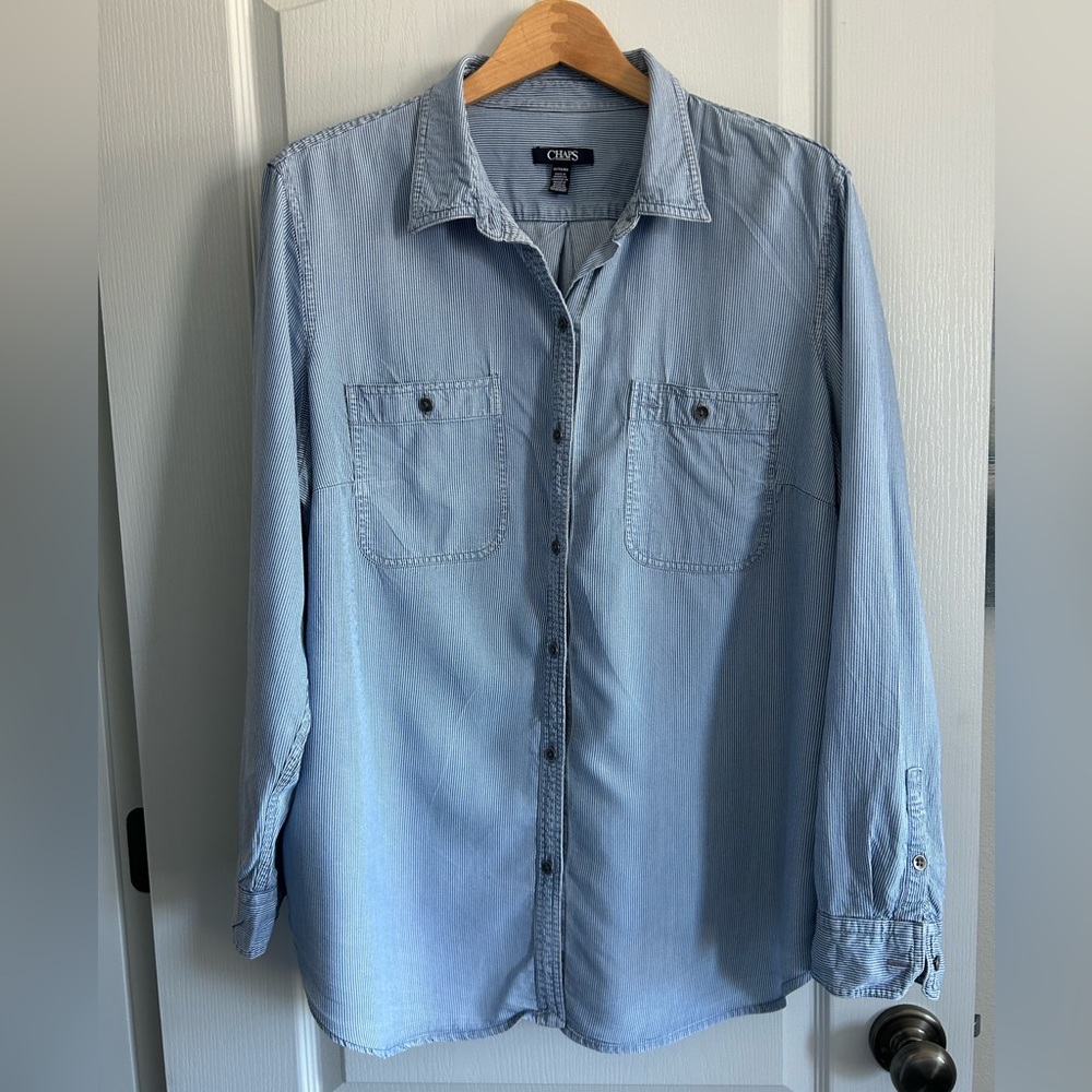 Chaps Women’s Striped Chambray Shirt